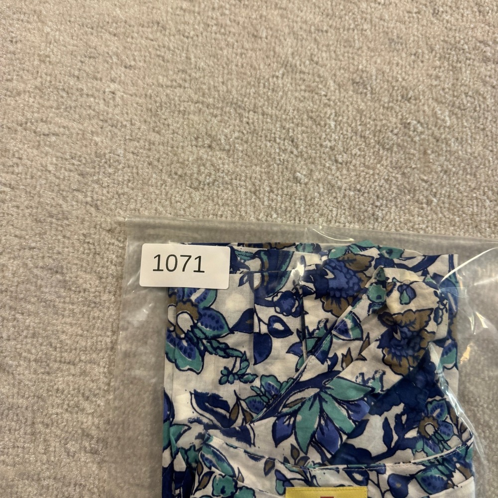 Limited America‎ Tank Top Womens L Blue Floral Cotton Scoop Neck Vintage 90s - Picture 6 of 6